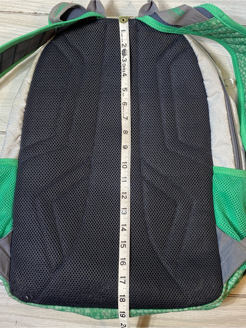 Adidas LoadSpring Gray & Green Geometric Pattern Backpack Rucksack Mesh Pockets - Picture 10 of 11